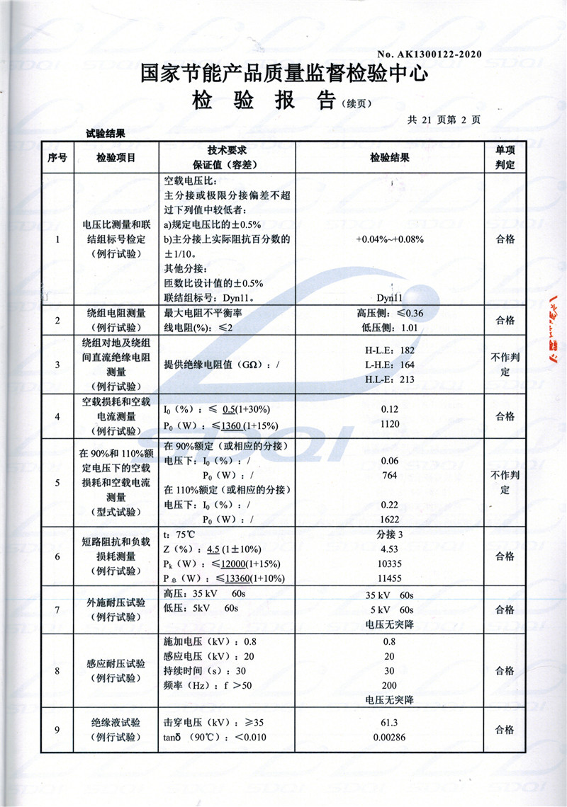 高低压试验报告-S11-1250衡山衡山衡山油浸式变压器-2.jpg